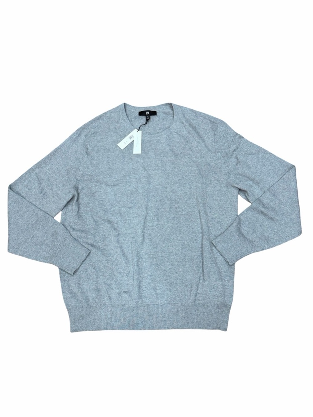✨ Banana Republic NWT Men's Merino Wool Crewneck Sweater Heather Gray Size L - Picture 7 of 11